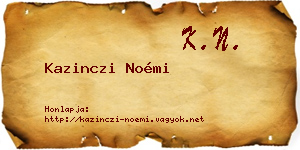 Kazinczi Noémi névjegykártya